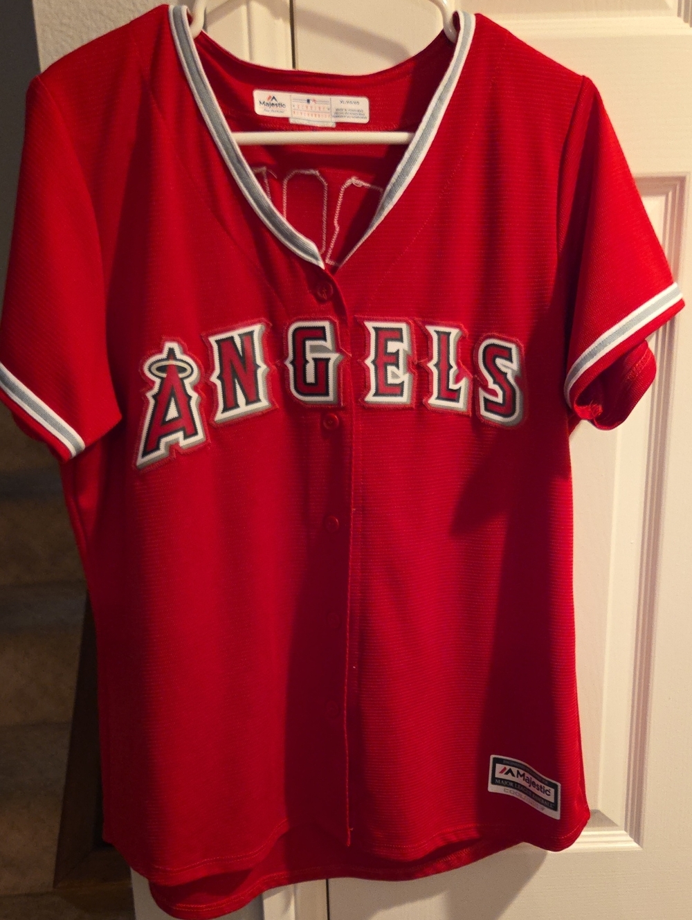 Red Angels Womens MLB LAA Angels Trout Baseball Jersey XL